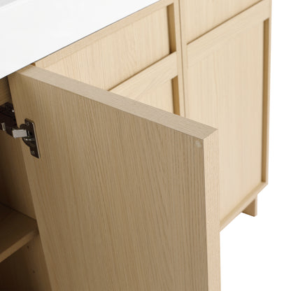 60-Inch Modern Freestanding Bathroom Vanity with Double Resin Sink & Soft-Close Doors