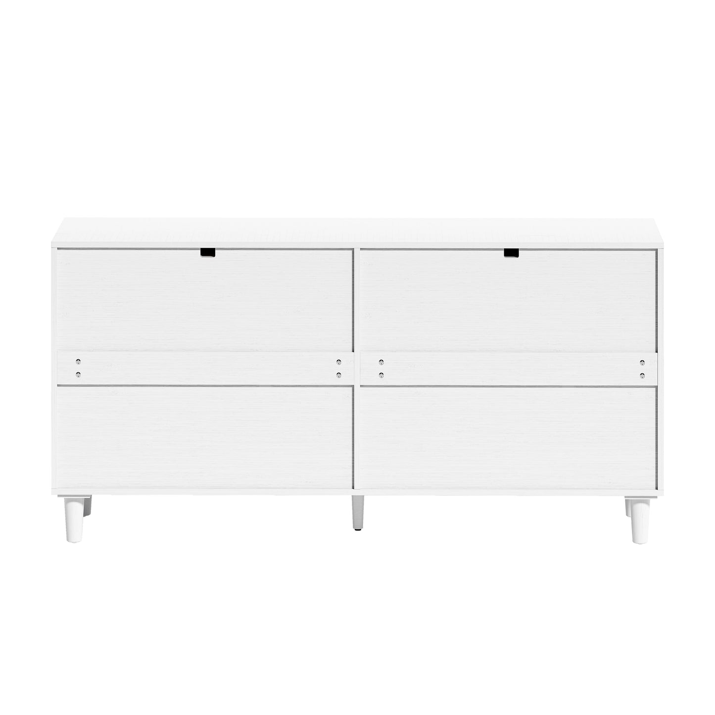 Elegant 59" White Rattan Dresser with 6 Drawers for Stylish Storage Solutions