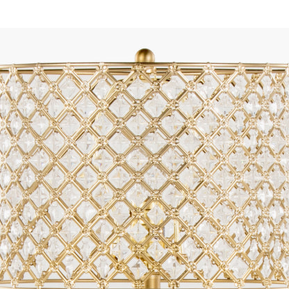 27-Inch Glam Art Deco Metal Table Lamp with Clear K9 Crystal Shade, 60W Bulb Included, UL Listed Gold