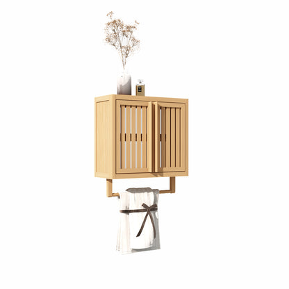 Wall-Mounted Bamboo Storage Cabinet for Bathroom and Home Essentials