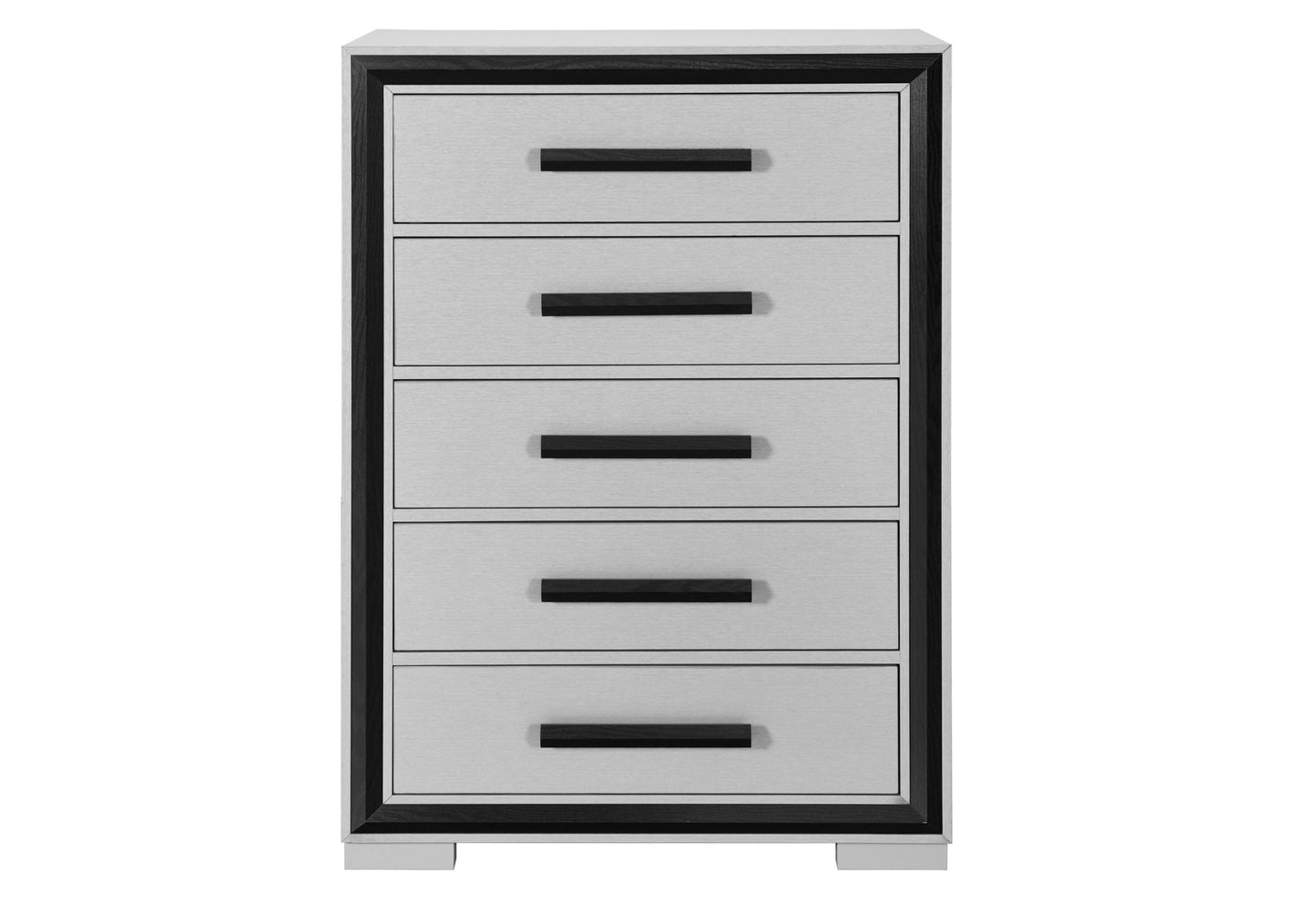 Modern Grey and Black 5-Drawer Chest