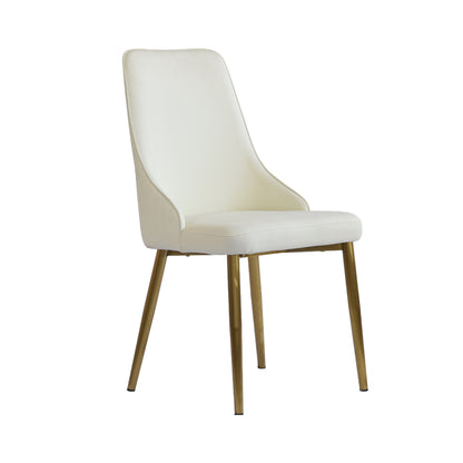 Modern PU sponge-filled dining chair, solid wood metal legs, suitable for restaurants, living rooms and rooms-(Set of 2)