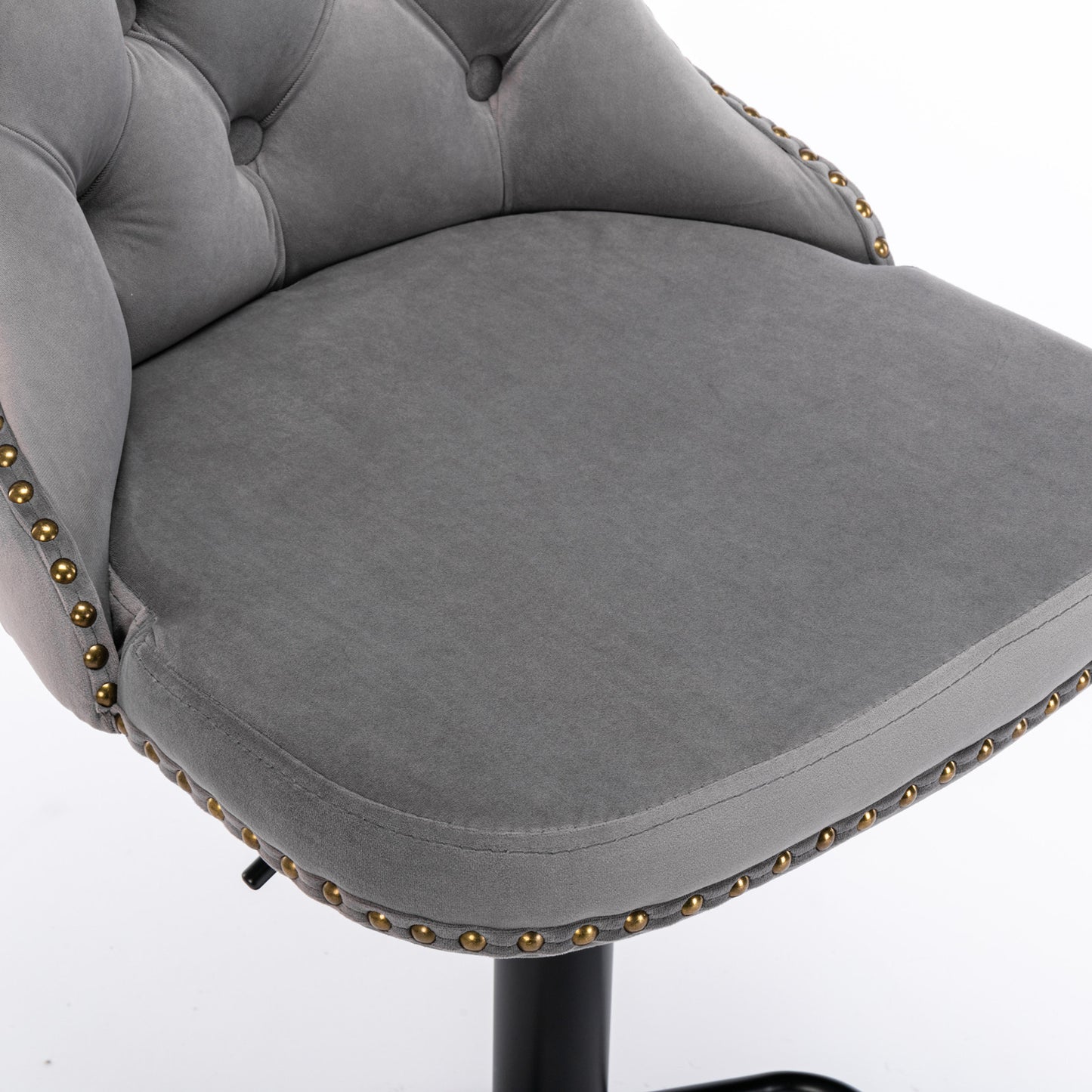 AA Velvet Swivel Bar Stools Adjustable 25 33 Gray Set of 2
