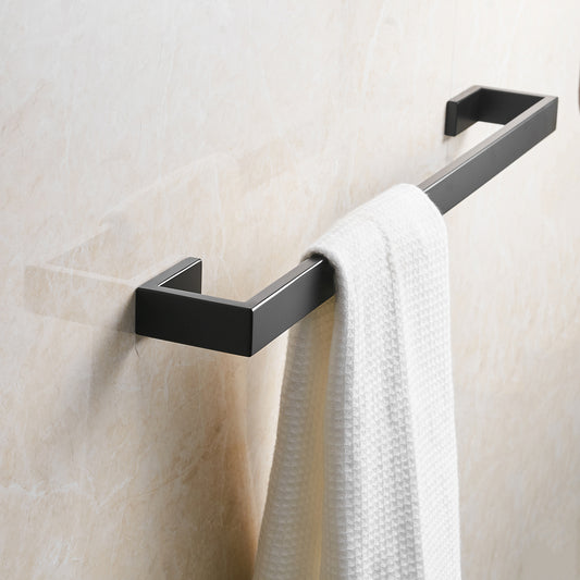 Bathroom Towel Bar, 24 Inch Towel Racks for Bathroom Wall Mounted, Heavy Duty Hand Towel Holder Organizer, Modern Home Towel Rod, Matte Black Single Bar
