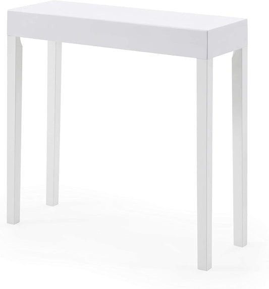 31.5-in Console Table for Hallways, Narrow Modern Sofa Table, Hardwood with Polyurethane Finish, White