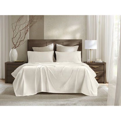 4-Piece Queen Sateen Sheet Set - Egyptian Cotton, 400TC, Deep 16in Pockets, 92x105, Pillowcases, Ivory