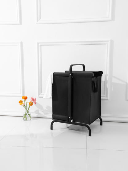 2-Tier Laundry Hamper 110L Large Oxford Clothes Basket Sorter with, Lid and Sorting Cards for Clothes & Toys Storage,Black