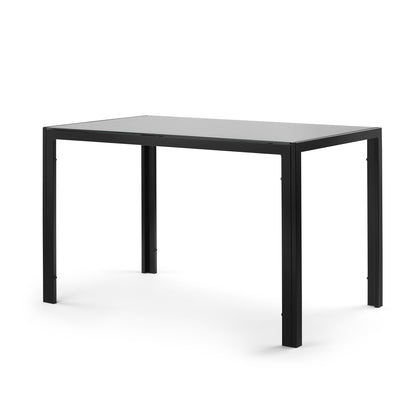 Glass Top Dining Table With Tempered Glass Surface Black