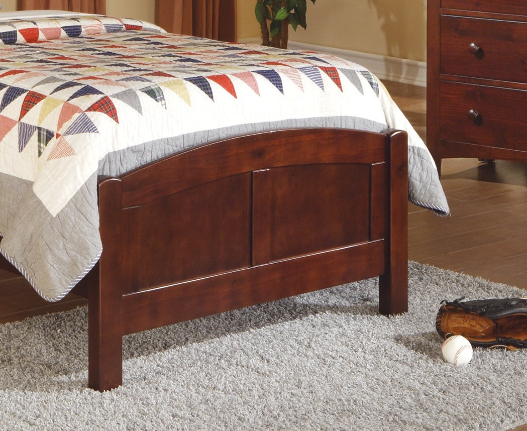 Dark Oak Twin Bed with Unique Headboard for Youth Bedroom
