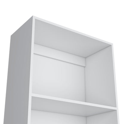 Benzoni White Office Bookcase with Four-Tier Shelving