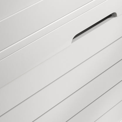 Slim Entryway Shoe Organizer Cabinet with 3 Flip Drawers and Louvered Doors, Holds 6 Pairs of Shoes, White Finish