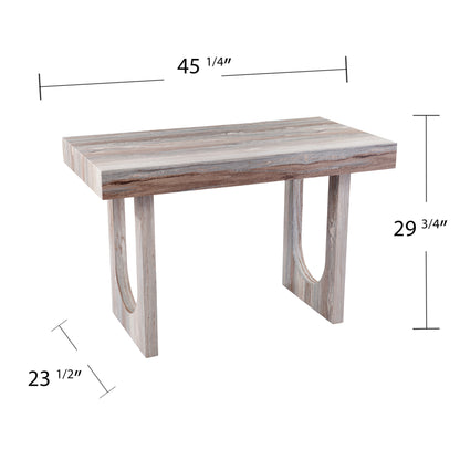 Contemporary Faux Marble Multipurpose Desk