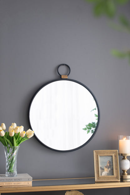 Contemporary Black Framed 24" x 27" Wall Mirror - Minimalist Accent for Any Room