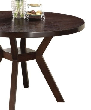 Dining Table With Faux Wood Top Style Espresso Finish