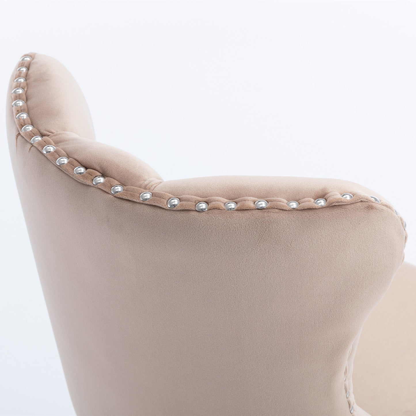 AA Velvet Swivel Bar Stools Adjustable 25 To 33 Chrome Khaki