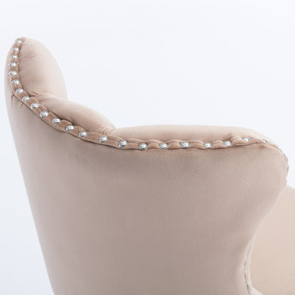 AA Velvet Swivel Bar Stools Adjustable 25 To 33 Chrome Khaki