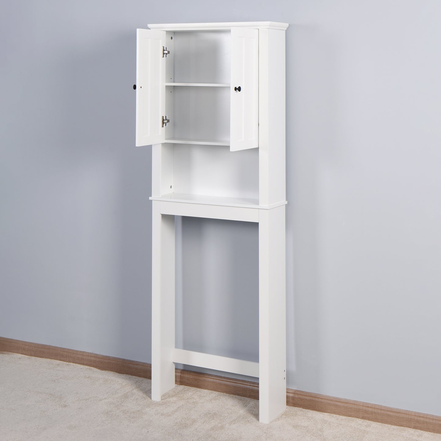 Over-The-Toilet Wooden Storage Cabinet with Adjustable Shelf - Stylish Space Saver for Bathroom 23.62x7.72x67.32 inches