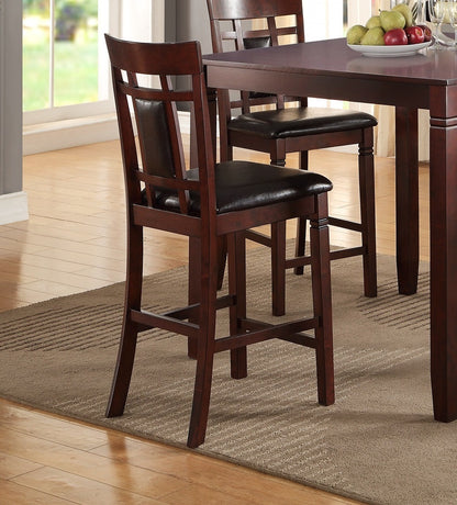 Counter Height Dining Set 5Pc Eyelet Back Cherry Finish