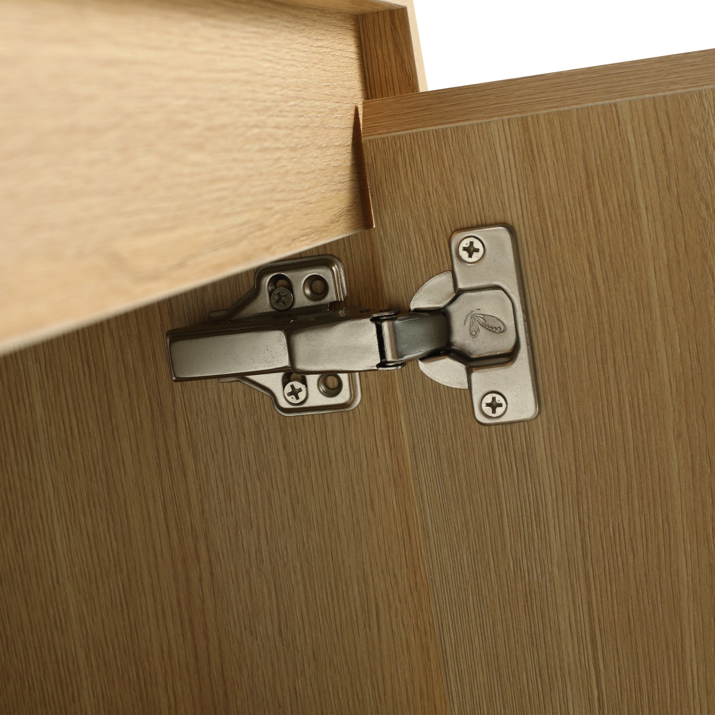 36" Modern Oak Bathroom Vanity Set with Easy-Clean Resin Sink and Multi-Layer Solid Wood Cabinet