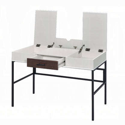 Industrial Chic Writing Desk with Built-in USB Charging Port