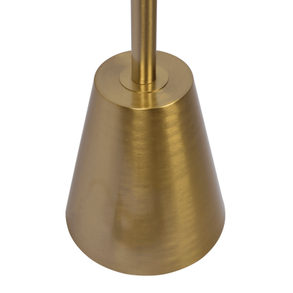 63-Inch Floor Lamp with Rotary Switch, Triple Spotlight Heads, Metal Cone Base, Brassed Gold
