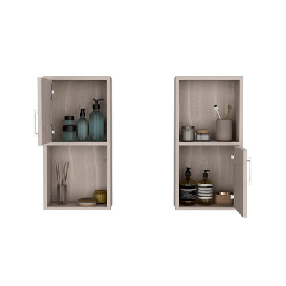 Oba 2-Pc Wall-Mounted Bathroom Medicine Cabinet with Open and Closed Storage