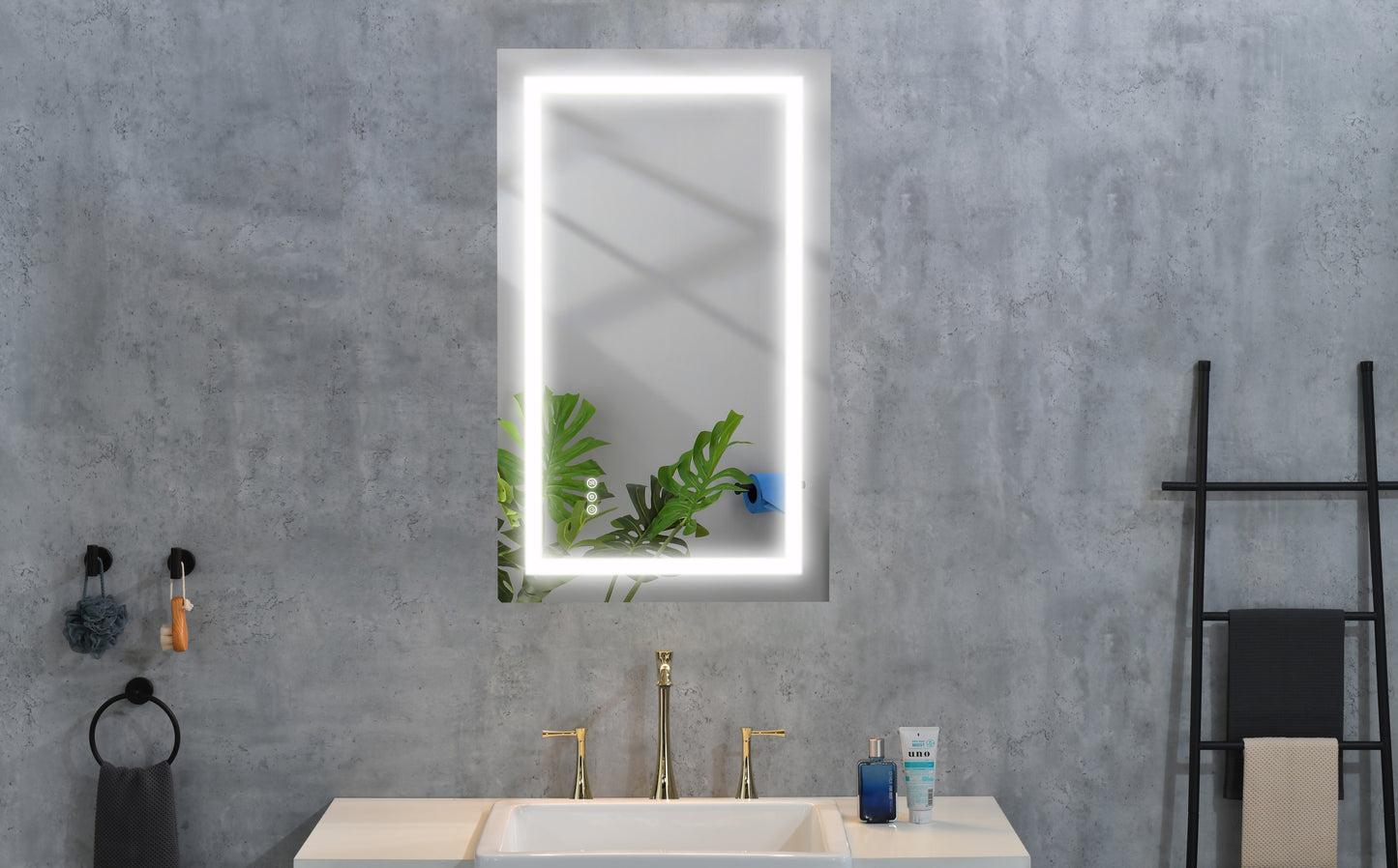Dimmable LED Vanity Mirror with Anti-Fog, Backlight, and Memory Function - 40"x24" Multi-Color Bathroom Wall Mirror