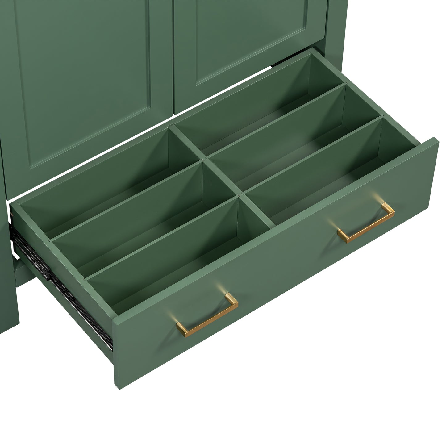 30" Elegant Green Bathroom Storage Vanity with Integrated Undermount Sink and Soft-Close Features