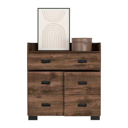 Elegant Dark Brown Alyn Dresser with Dual Storage Drawers and Contemporary Design