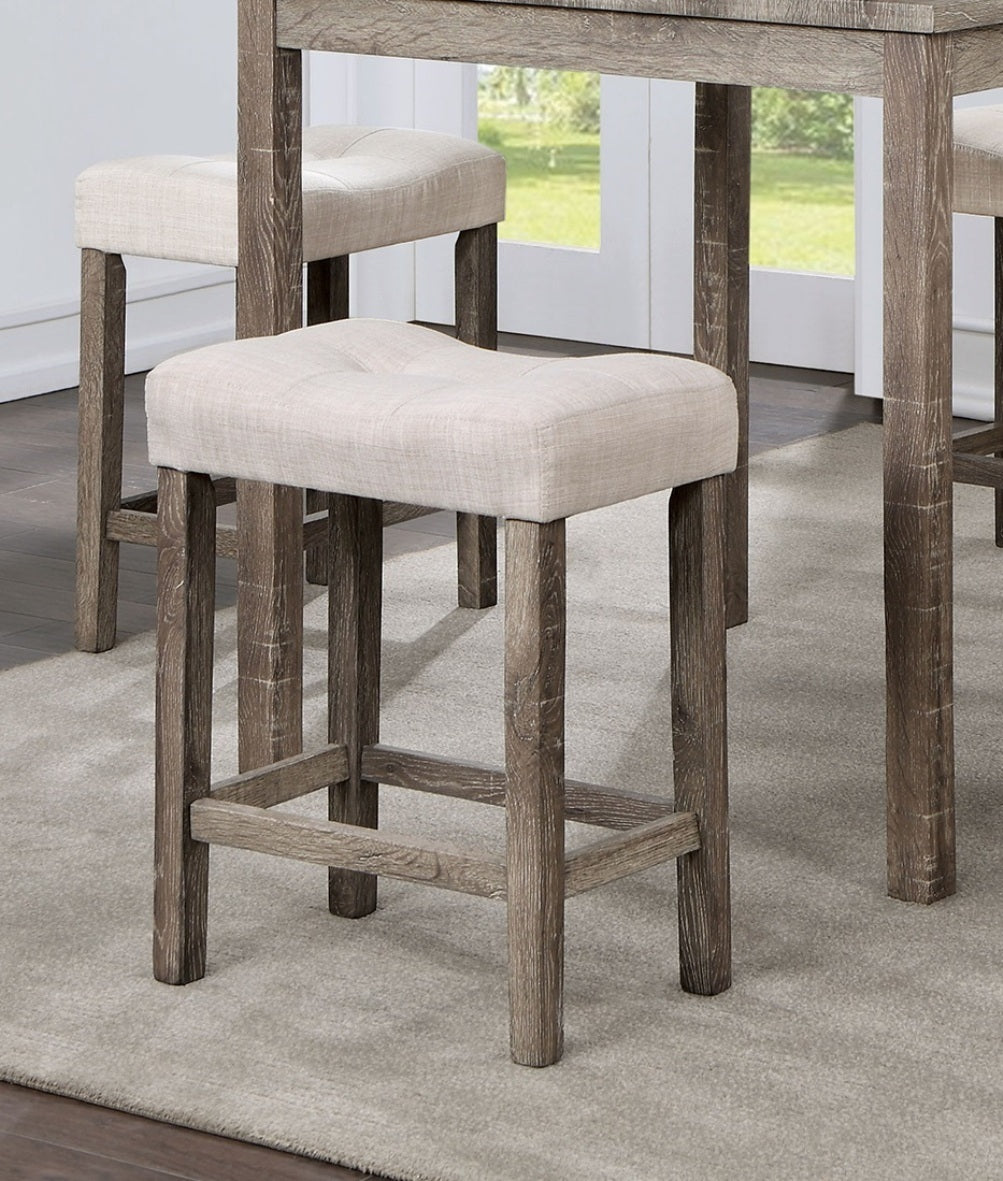 Counter Height Dining Set FivePc Square Table Stools Gray