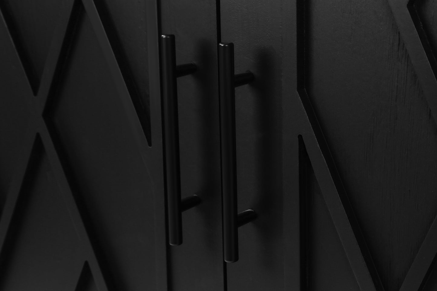 60 inches Modern Farmhouse Accent Cabinet with 4 Doors and Adjustable Shelf Wood Sideboard Buffet Cabinet Console Table Credenza Buffet Table for Kitchen Dining Room Entryway Hallway(Antique Black)