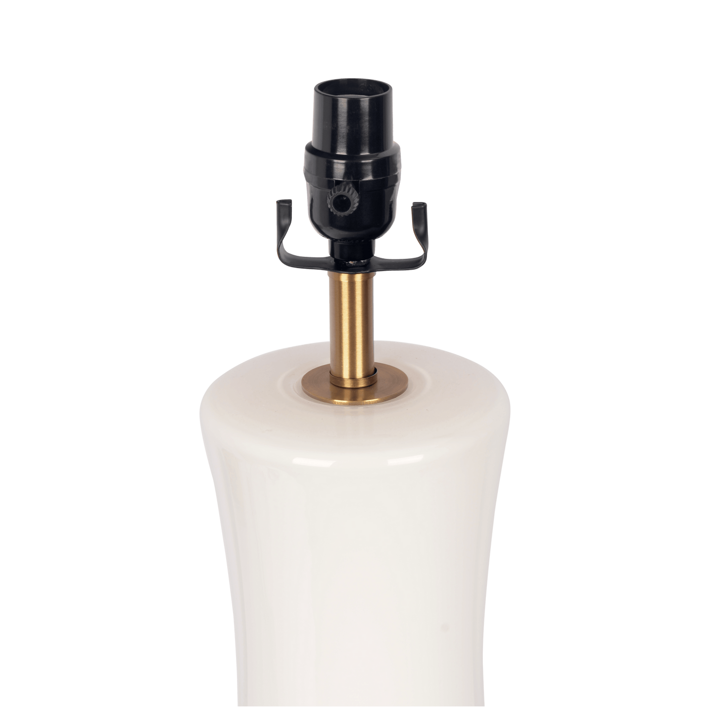 24.5-Inch Cascading Glass Table Lamp with Golden Brass Base, Modern Living Room Accent Light, Off White