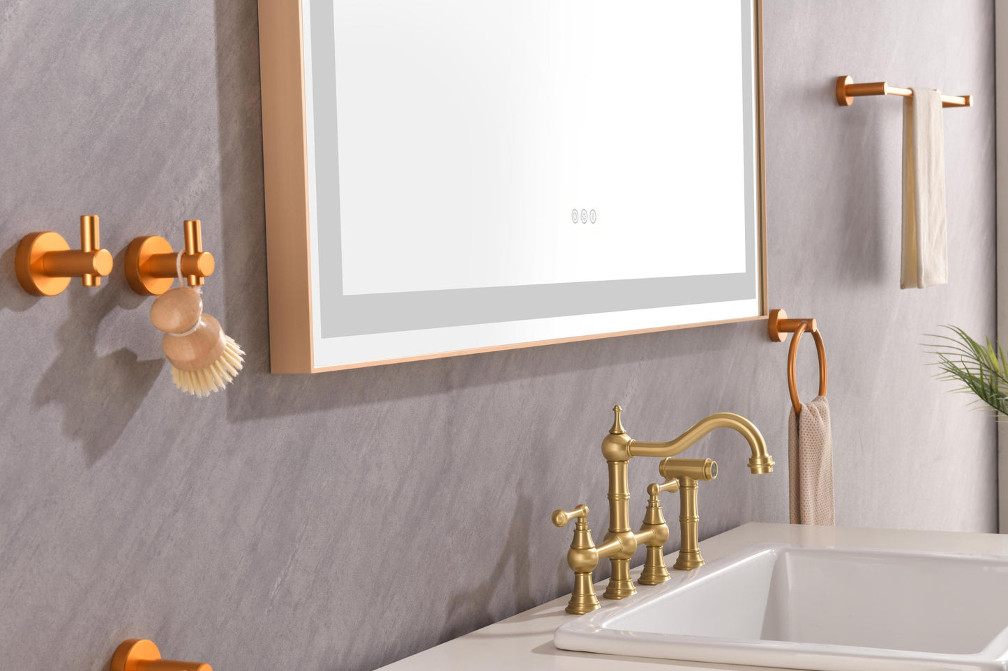 Large 48x36 Illuminated Bathroom Mirror with Dual Control Anti-Fog Feature