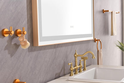 Large 48x36 Illuminated Bathroom Mirror with Dual Control Anti-Fog Feature