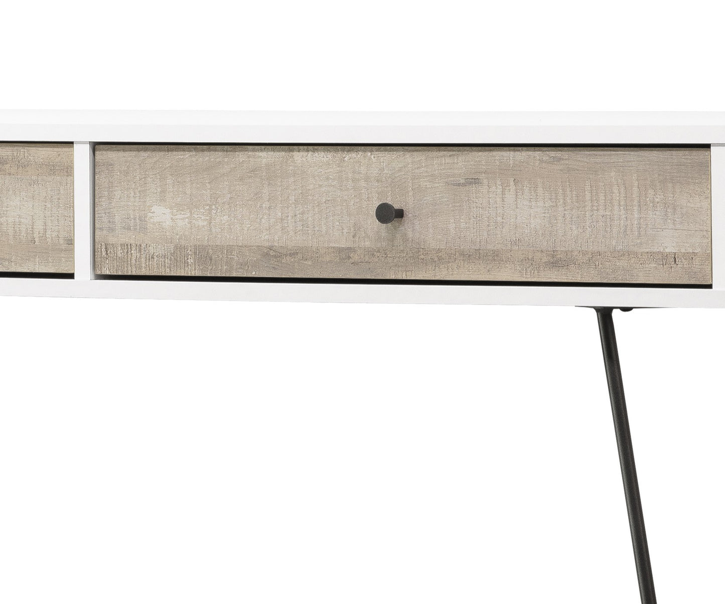 Taupe Oak Writing Desk with Storage Drawers