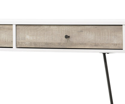 Taupe Oak Writing Desk with Storage Drawers