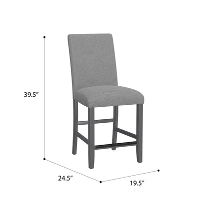 Zeph Gray Upholstered Barstools, Set of 2