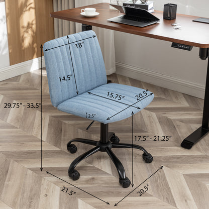 Contemporary Blue Masar Fabric Swivel Office Chair