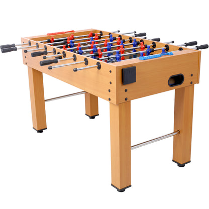 54-Inch Foosball Table with Analog Scoring, 46-1/4 x 24-3/4 Playfield, Free Accessories, Brown