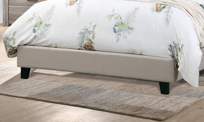 Modern Queen Size Bedframe with Adjustable Light Brown Upholstered Headboard and Tufted Design