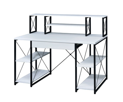 Versatile Modern White Writing Desk with Ample Storage