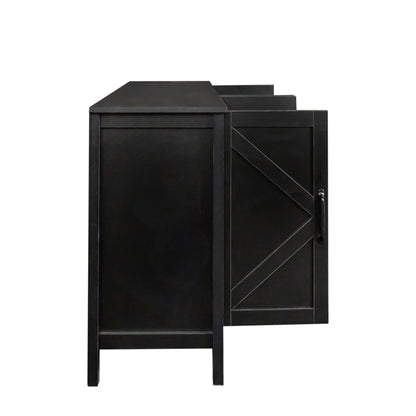 Cabinet with 4 Doors and 4 open shelgves,Freestanding Sideboard Storage Cabinet Entryway Floor Cabinet for Living Room Office Bedroom