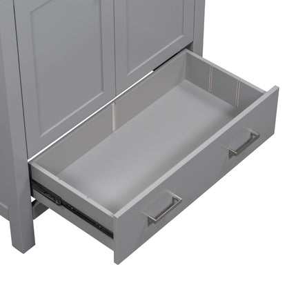 30-Inch Modern Gray Bathroom Vanity with Undermount Sink, Elegant Storage Cabinet Featuring Soft-Close Doors and Multifunctional Design