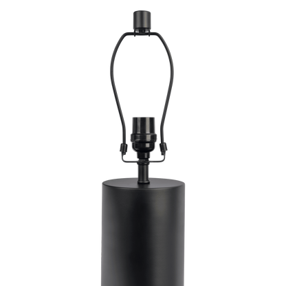 Table Lamp with On/Off Switch, Block Base, 11 in high, 19 in wide, living room or bedroom, Black