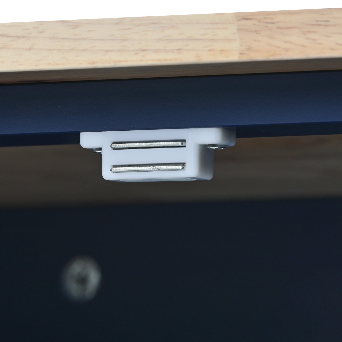 Versatile Rolling Kitchen Cart with Drop Leaf - Sturdy Solid Wood Top, Locking Wheels & Ample Storage (Dark Blue)