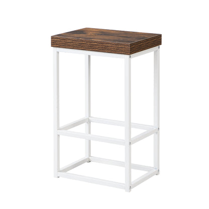 Rustic White Farmhouse Kitchen Island Set with Drop Leaf, 2 Stools, and Ample Storage