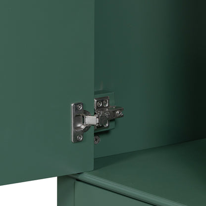 30" Stylish Green Bathroom Vanity with Soft-Close Doors and Sink Combo, Modern Cabinet Featuring 3 Spacious Drawers and Solid Wood Frame