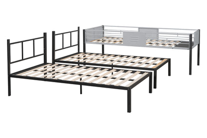 Space-Saving Triple Bunk Bed with Safety Guardrails and Versatile Design
