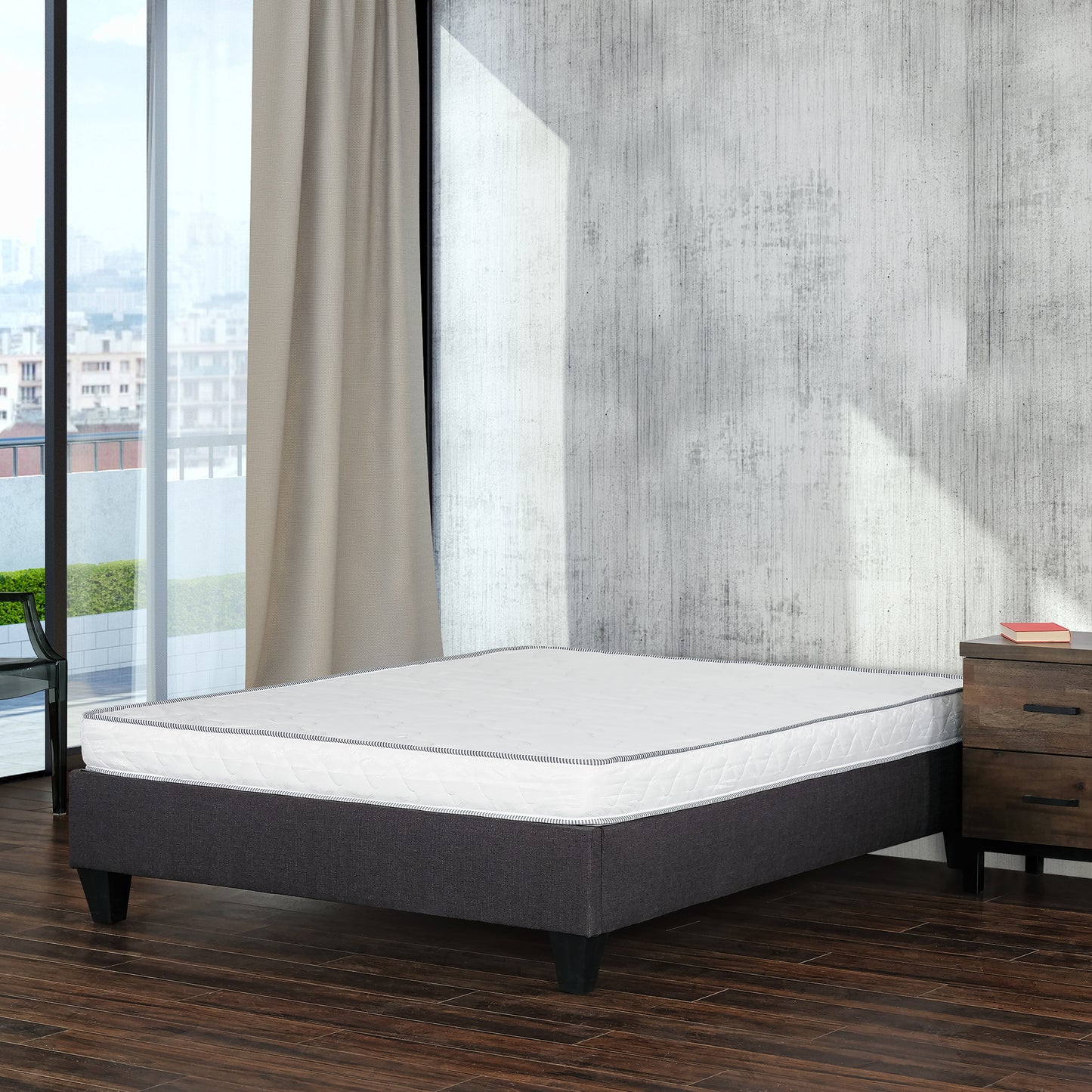 Full Size 6-Inch Reversible Foam Mattress in White - Lightweight and Supportive Bed-in-a-Box Design