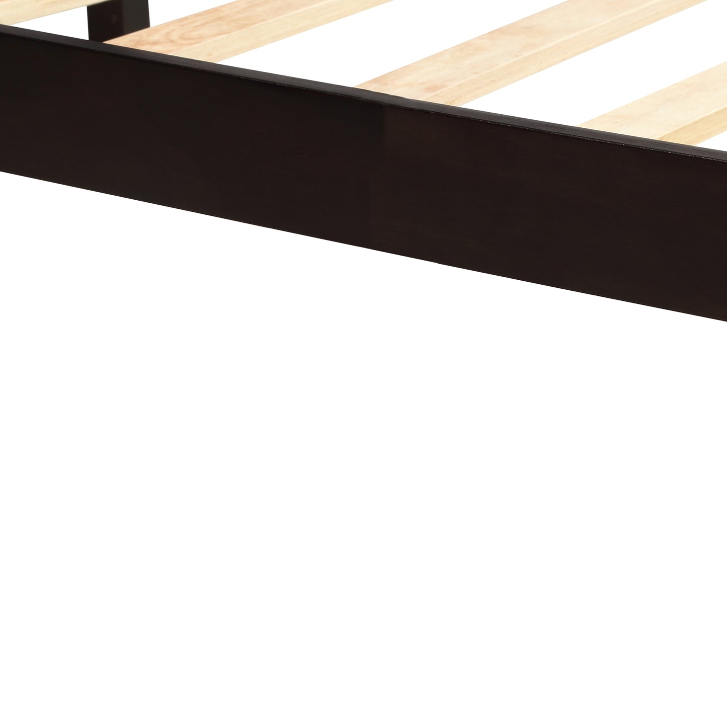 Espresso Queen Platform Bed Frame with Headboard and Wood Slat Support – No Box Spring Required